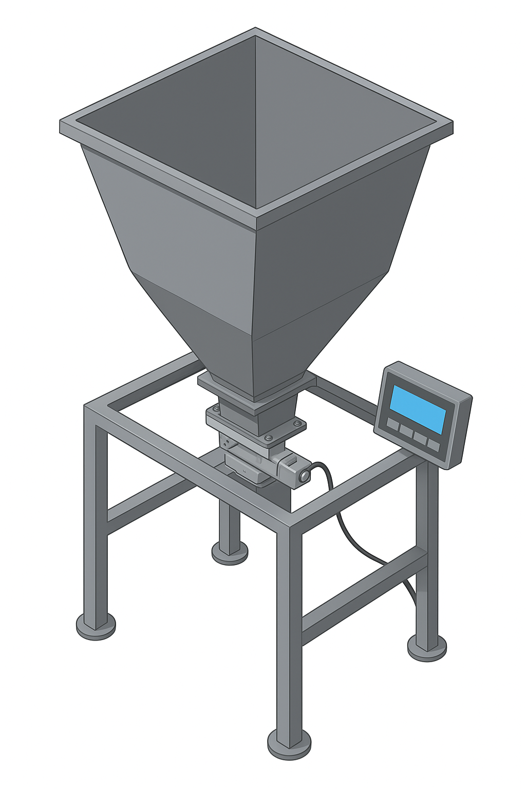 Hopper with shear beam load cell