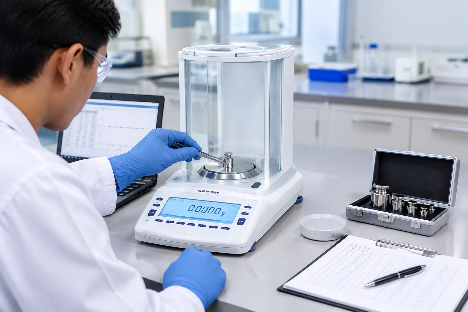 timbangan laboratorium yang sudah terkalibrasi BMKG/KAN