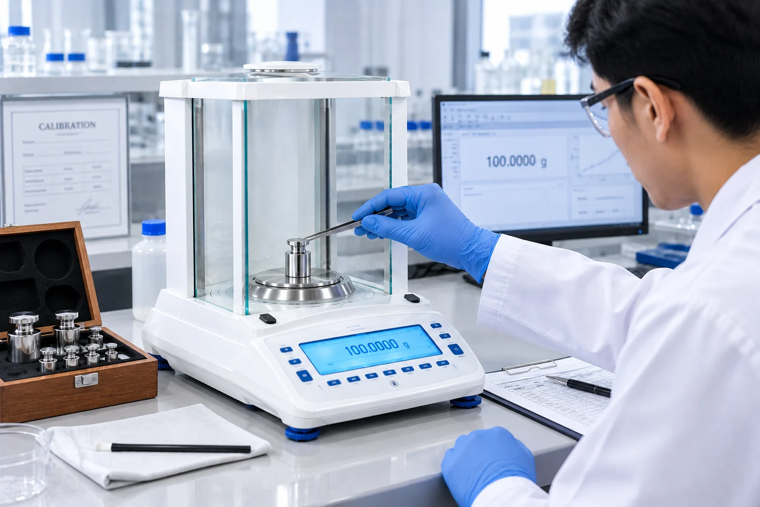 cara kalibrasi timbangan analitik laboratorium